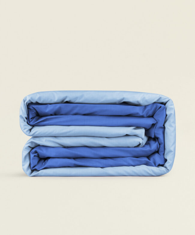 Παπλωματοθήκη Paloma μονή βαμβάκι polyester σε διχρωμία γαλάζιο-μπλε